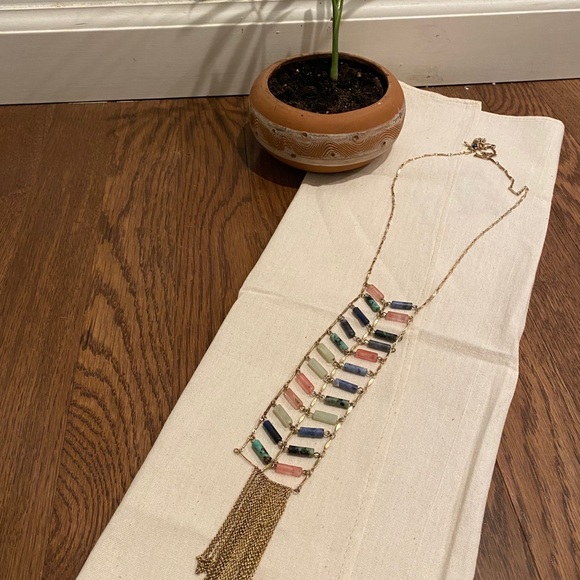 Anthropologie ladder necklace with stones - Picture 3 of 4
